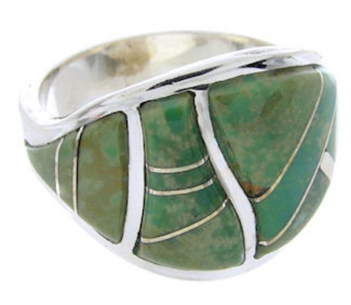 Turquoise Southwest Sterling Silver Ring Size 8-1/2 YX87509