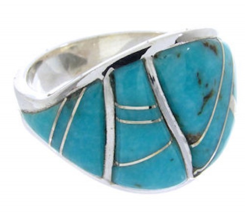 Southwestern Authentic Sterling Silver And Turquoise Ring Size 6-3/4 YX87501