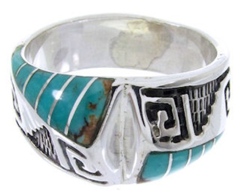 Southwest Turquoise Inlay Ring Size 6-3/4 BW68264 