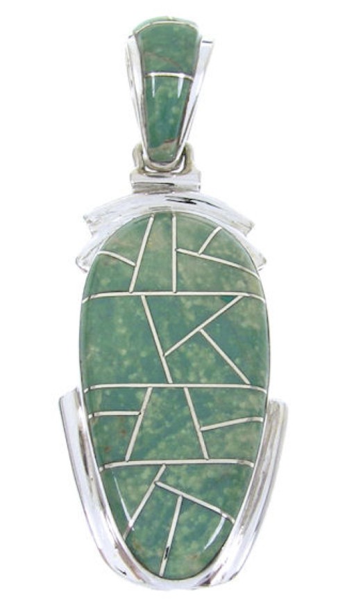 Sterling Silver Southwest Jewelry Turquoise Inlay Pendant MW67715
