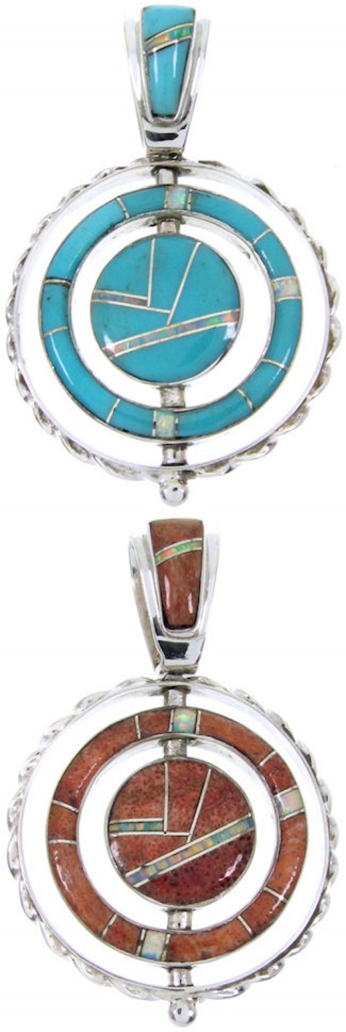 Multicolor Southwestern Reversible Pendant BW67806