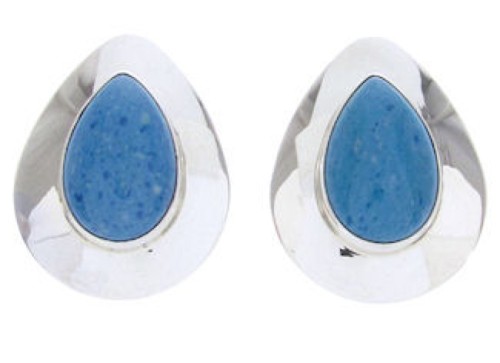 Denim Lapis Silver Tear Drop Post Earrings Jewelry AW68566