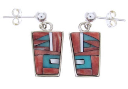 Sterling Silver Post Dangle Multicolor Earrings BW68919