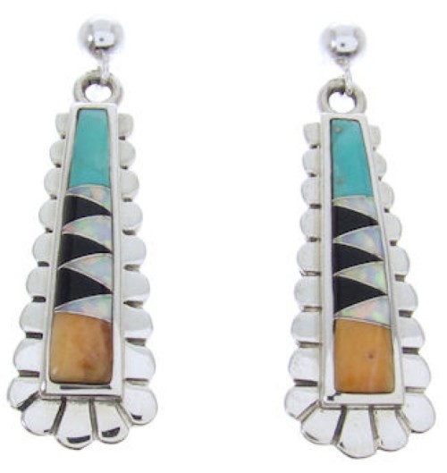 Multicolor Oyster Shell Jewelry Silver Post Dangle Earrings AW69822