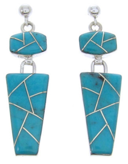 Southwest Jewelry Sterling Silver Turquoise Post Earrings AW69765