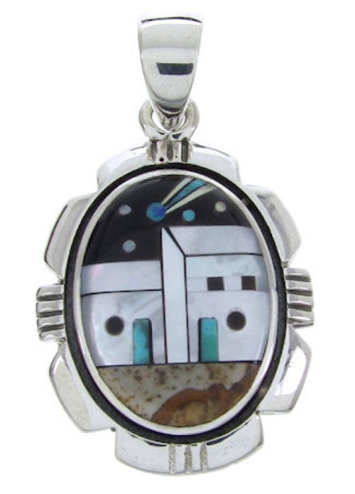 Native American Design Silver Multicolor Jewelry Pendant YS70088 