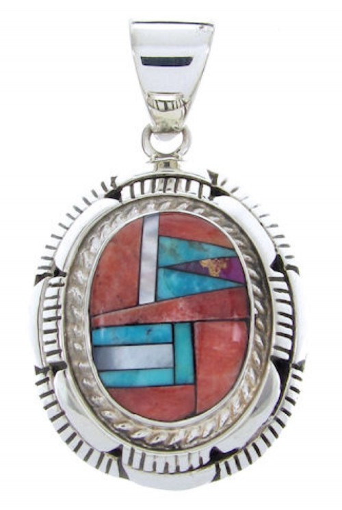 Red Oyster Shell Turquoise Multicolor Jewelry Silver Pendant AW70032 