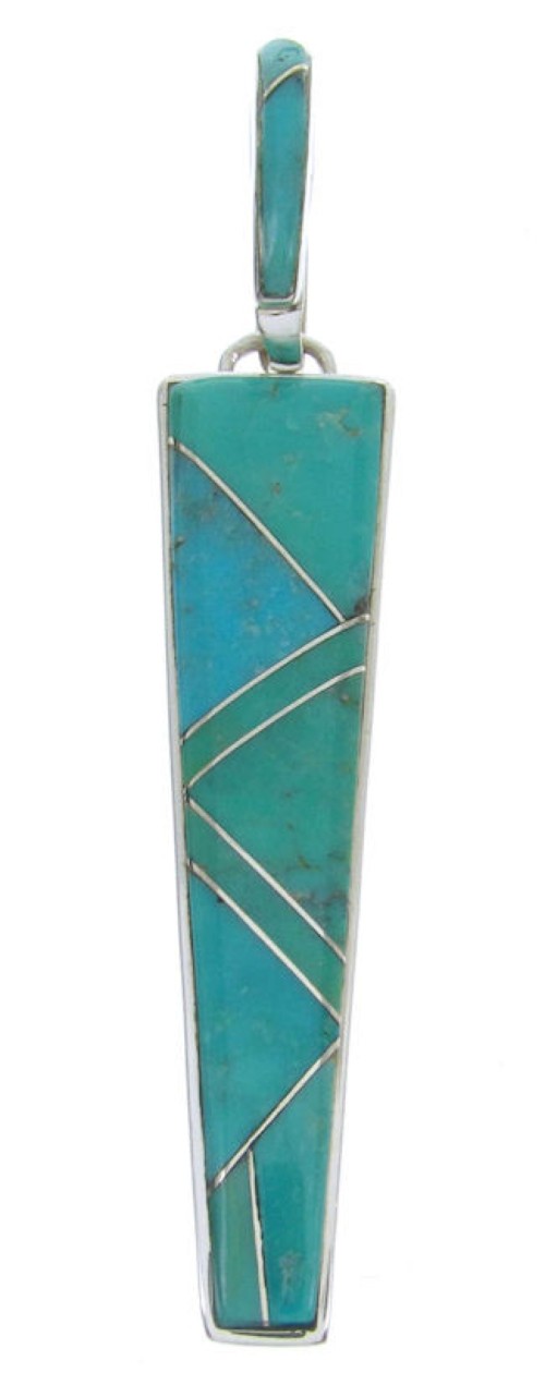 Genuine Sterling Silver And Turquoise Southwest Pendant AW70471