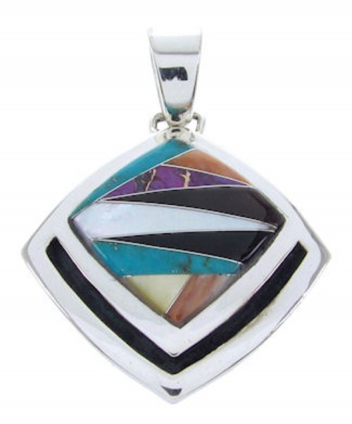 Turquoise Southwestern Multicolor Silver Jewelry Pendant AW70100 