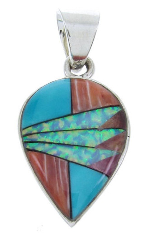 Silver Southwest Multicolor Turquoise Jewelry Pendant AW70081 