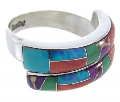 Sunrise Whiterock Multicolor Inlay Ring Size 6-1/2 YS70318