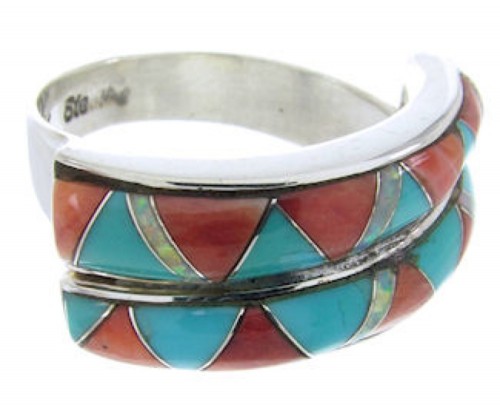 Wild Fire Multicolor Whiterock Ring Size 6-3/4 YS70330