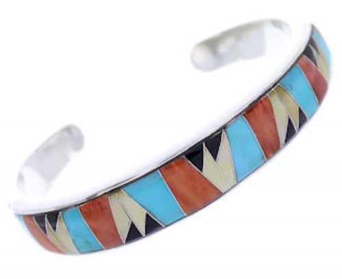 Turquoise And Multicolor Inlay Jewelry Cuff Bracelet BW70394