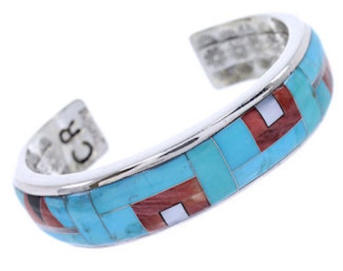 Turquoise And Multicolor Inlay Cuff Bracelet Jewelry BW70431