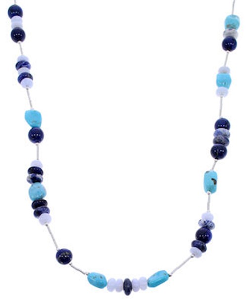 Liquid Silver And Multicolor Bead Jewelry Necklace RS73270