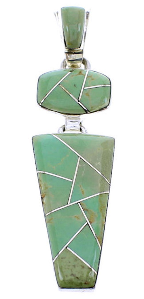 Turquoise Inlay And Sterling Silver Slide Pendant BW70954