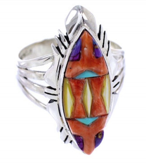 Southwestern Multicolor Oyster Shell Ring Size 8-1/2 Jewelry AW70799