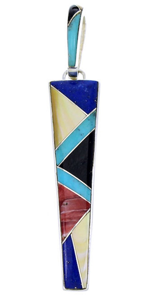 Multicolor Inlay Pendant Silver Jewelry DW71724