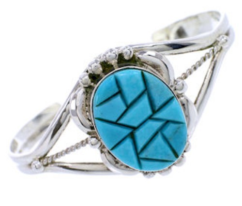 Turquoise Cuff Bracelet Sterling Silver Jewelry BW70912