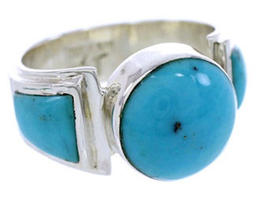 Silver Southwest Turquoise Jewelry Ring Size 8-1/4 BW71126 