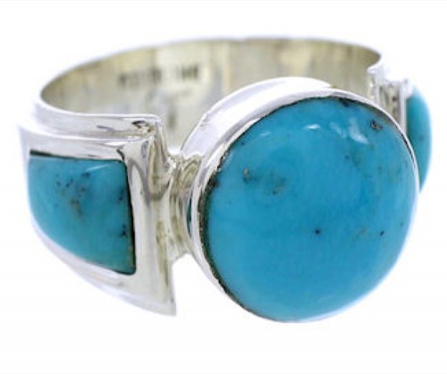 Southwest Jewelry Turquoise Silver Ring Size 7-3/4 BW71146