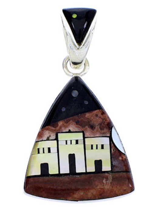 Multicolor Native American Village Design Jewelry Pendant YS71419