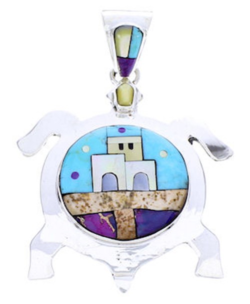 Multicolor Jewelry Native American Design Turtle Pendant YS71424