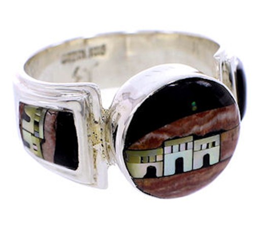 Multicolor Native American Village Design Ring Size 6-1/4 AW71473