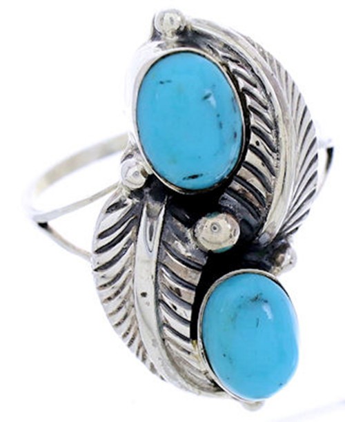 Sterling Silver Southwest Turquoise Jewelry Ring Size 6-1/4 AW71947