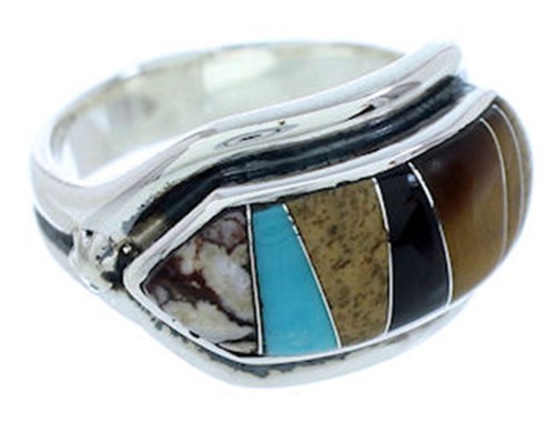 Multicolor Jewelry Sterling Silver Southwest Ring Size 6-1/2 YS72503