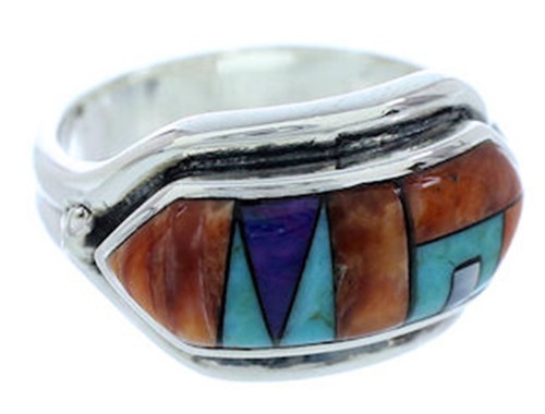 Multicolor Jewelry Southwest Sterling Silver Ring Size 7-3/4 YS72526