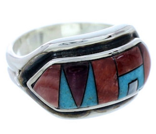 Sterling Silver Multicolor Southwest Jewelry Ring Size 7-1/4 YS72553