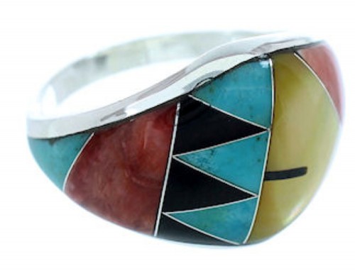 Southwestern Jewelry Turquoise And Multicolor Ring Size 7-3/4 AW73297