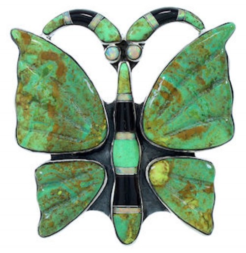 Multicolor Inlay Butterfly Large Statement Ring Size 6-3/4 YS72607