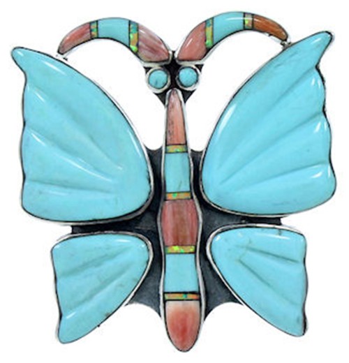 Southwest Multicolor Butterfly Large Statement Ring Size 7-1/4 YS72712