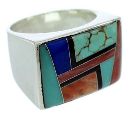 Silver Multicolor Southwestern Jewelry Ring Size 12-1/2 DW72732
