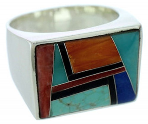 Southwest Jewelry Sterling Silver Multicolor Ring Size 11-1/2 DW72774