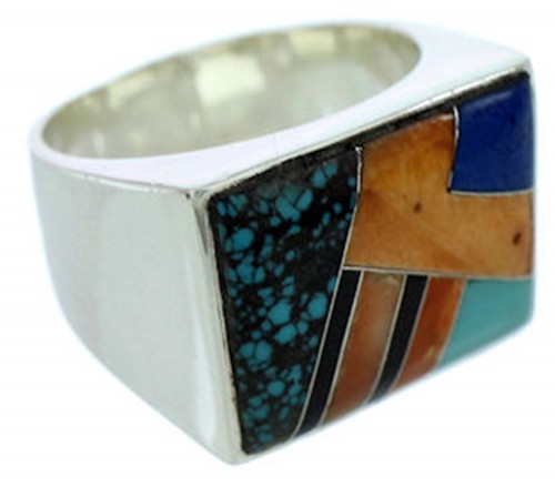 Southwestern Multicolor Silver Jewelry Ring Size 11-1/2 DW72800