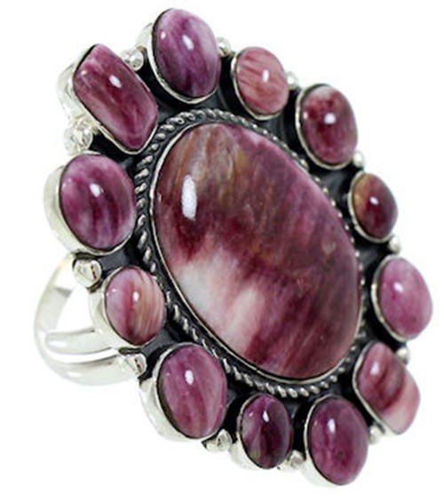 Purple Oyster Shell Large Statement Piece Ring Size 8 BW72918