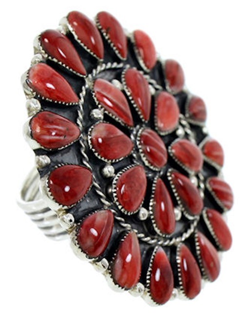 Jewelry Red Oyster Shell Large Statement Ring Size 9-3/4 BW72965