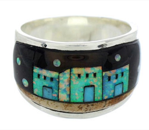 Multicolor Jewelry Native American Design Ring Size 6-1/2 MW73719