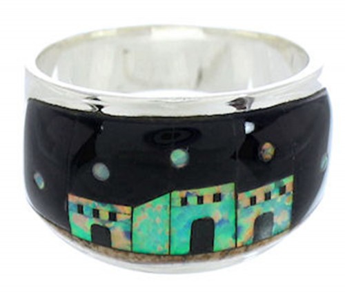 Multicolor Native American Village Design Ring Size 6-3/4 MW73789