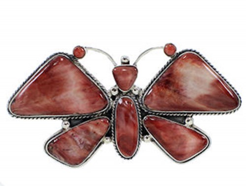 Red Oyster Shell Large Statement Butterfly Ring Size 10 PS72878