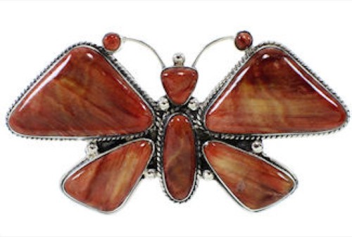Large Statement Red Oyster Shell Butterfly Ring Size 8-3/4 PS72881