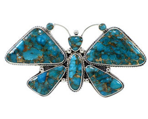 Butterfly Large Statement Southwest Turquoise Ring Size 9 PS72966