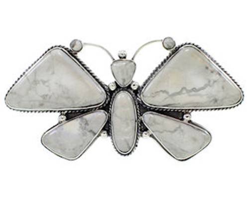 Large Statement Southwest Howlite Butterfly Ring Size 10 PS72985