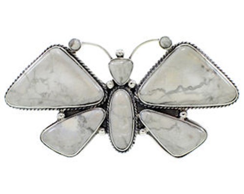 Large Statement Howlite Southwest Butterfly Ring Size 6-3/4 PS72987