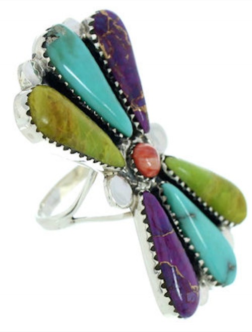 Multicolor Southwestern Large Statement Piece Ring Size 8-1/2 BW74480 