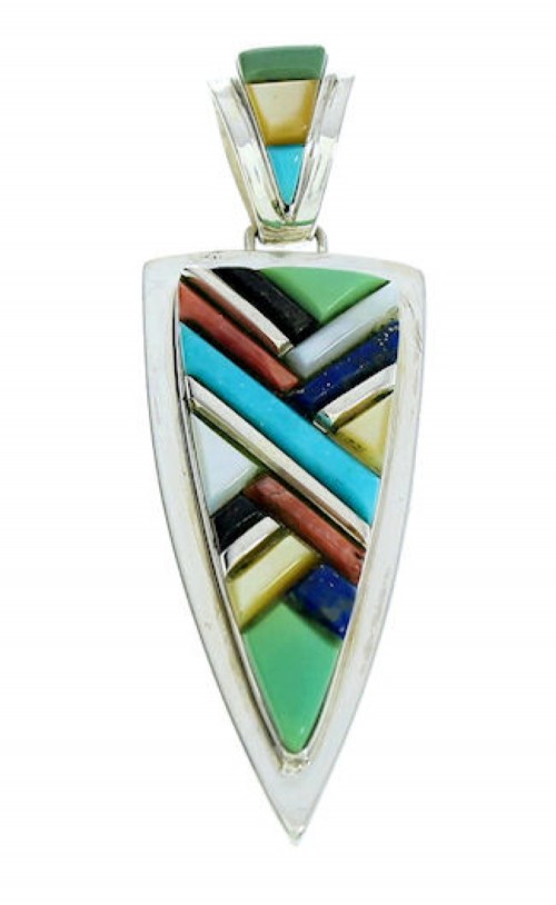 Multicolor Sterling Silver Southwestern Pendant AX23352