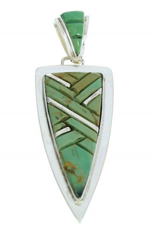 Sterling Silver Jewelry Southwestern Turquoise Pendant AX23372